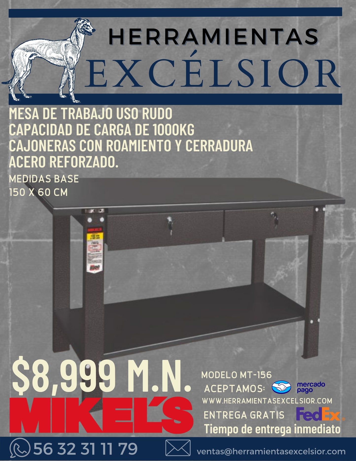 Mesa de trabajo uso rudo MIKELS
