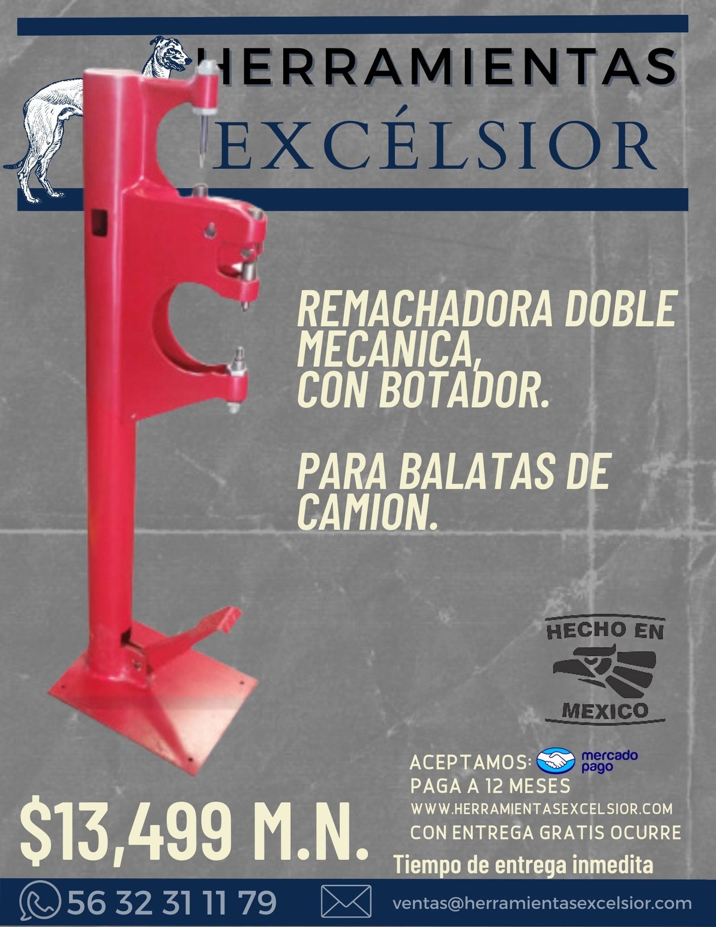 Remachadora y botadora manual doble