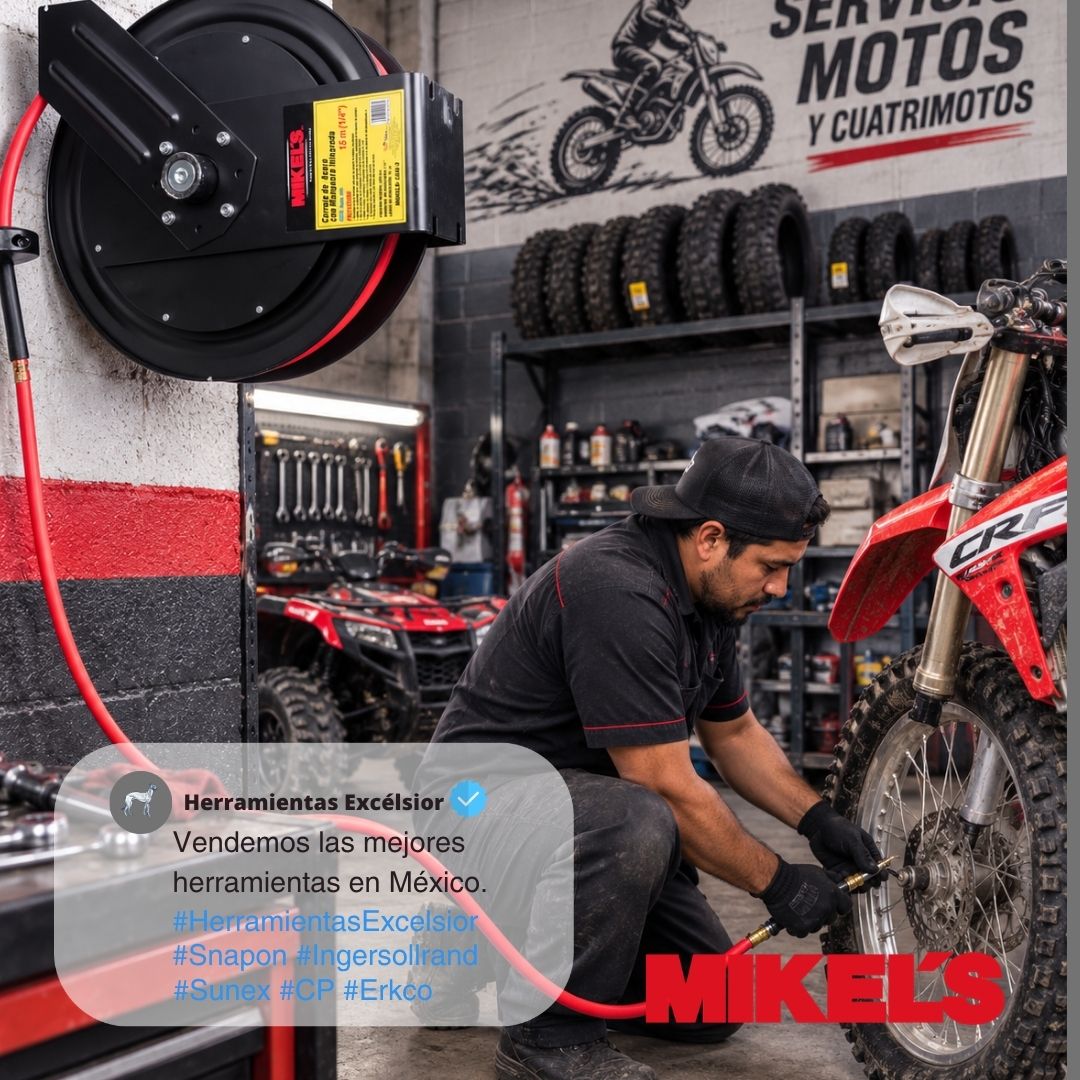 Carrete retractil para aire MIKELS 1/4" X 15 metros. CAM-3