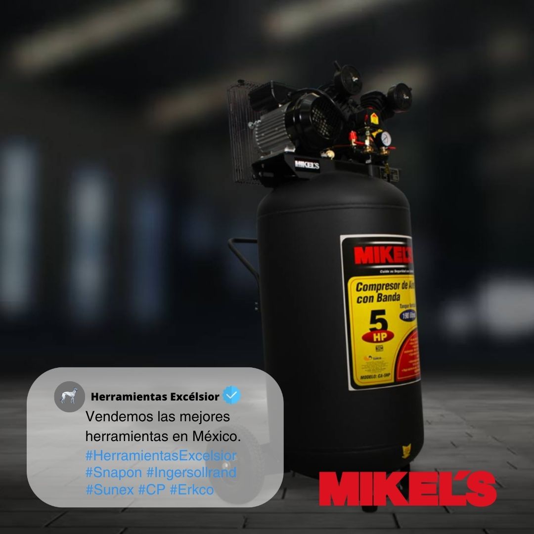 Compresor de aire 5 HP (190 lts) MIKELS CA-5HP