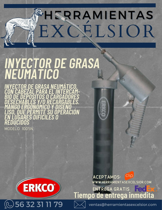 Inyector de grasa neumatico ERKCO 4800 PSI 1005N