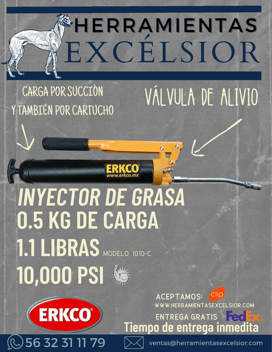 Inyector Manual de Grasa de Carga Dual ERKCO