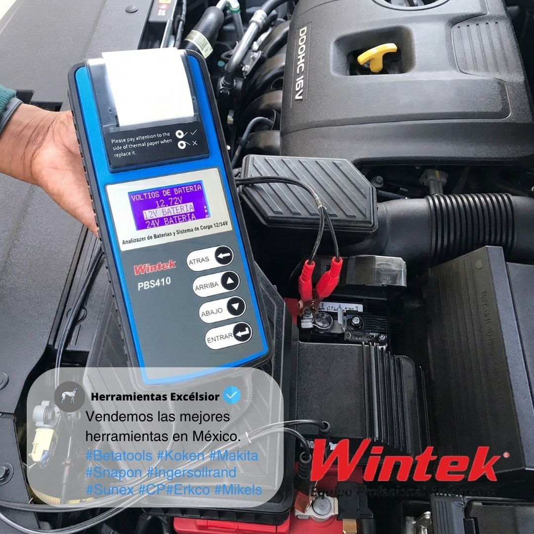Probador de baterias 12 y 24 Volts y sistema de garga con impresora WINTEK