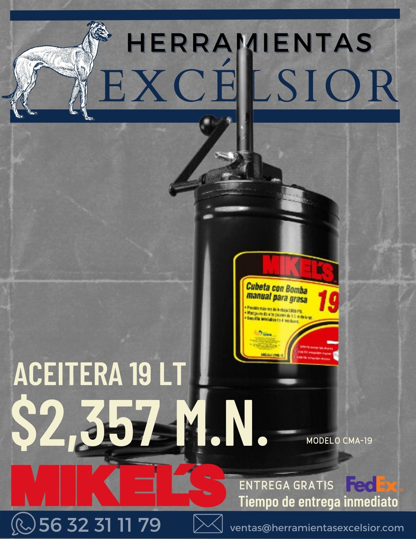 Cubeta para aceite de 19 litros MIKELS