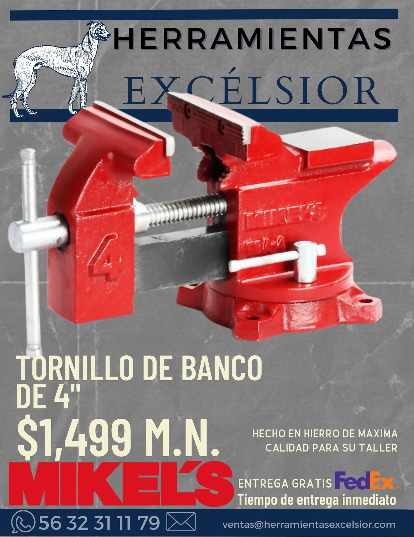 Tornillo de banco de 4"