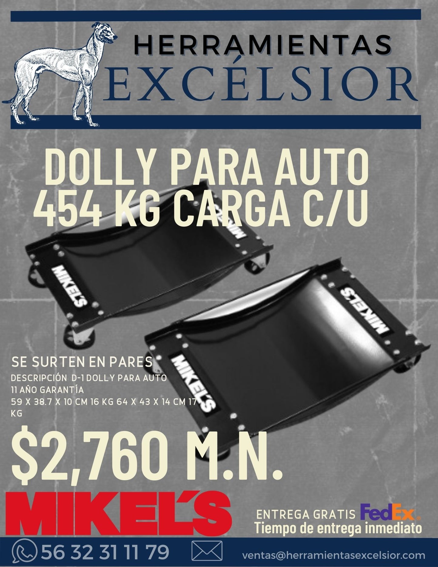 Dolly para auto 454 kg