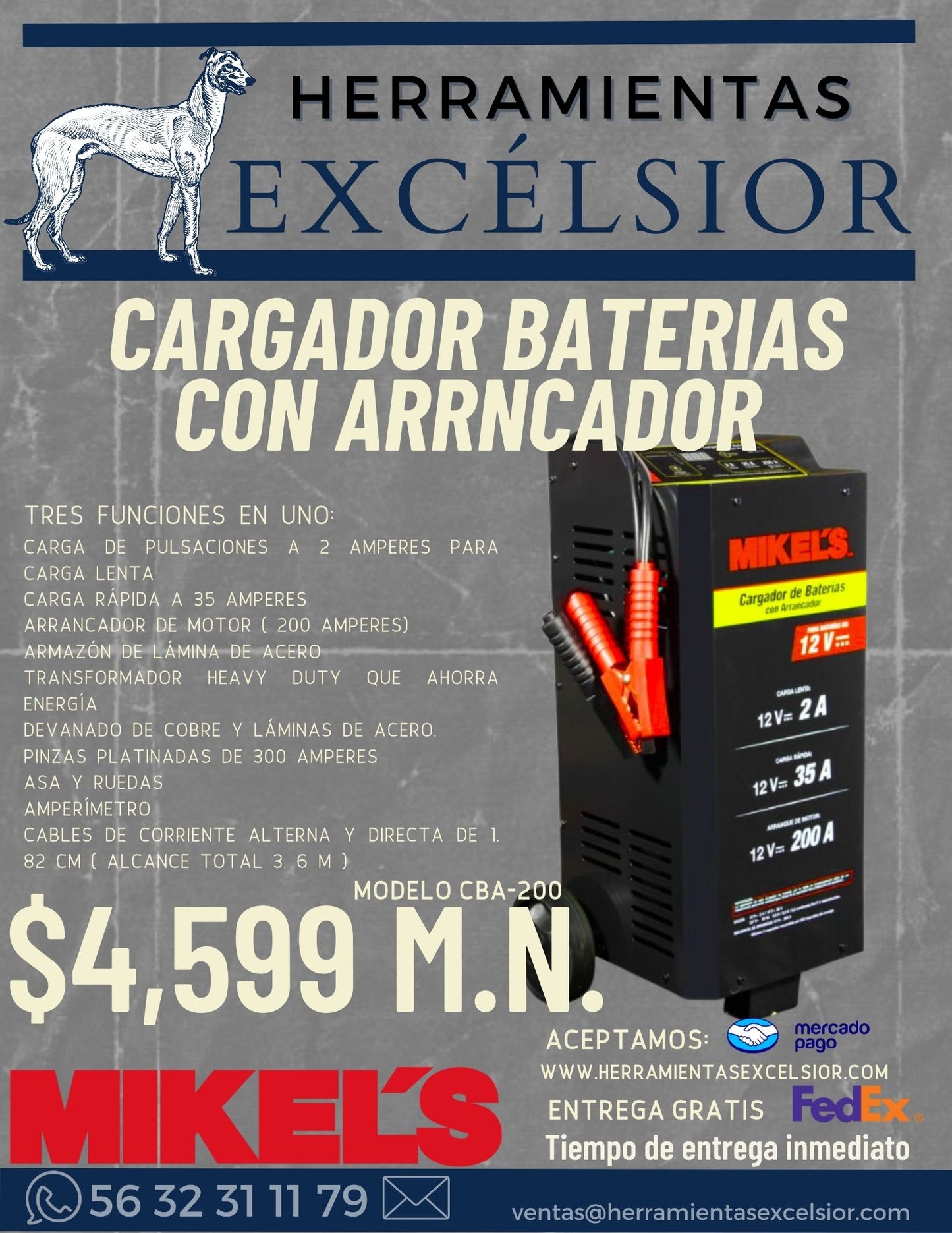 Cargador y arrancador para autos MIKELS