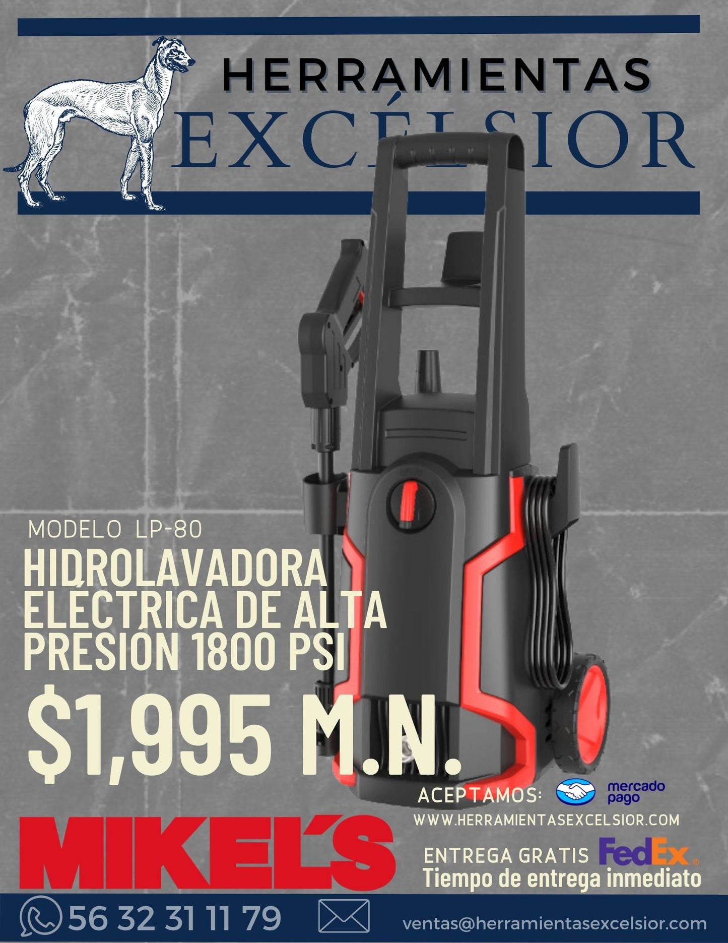 Hidrolavadora MIKELS 1800 PSI