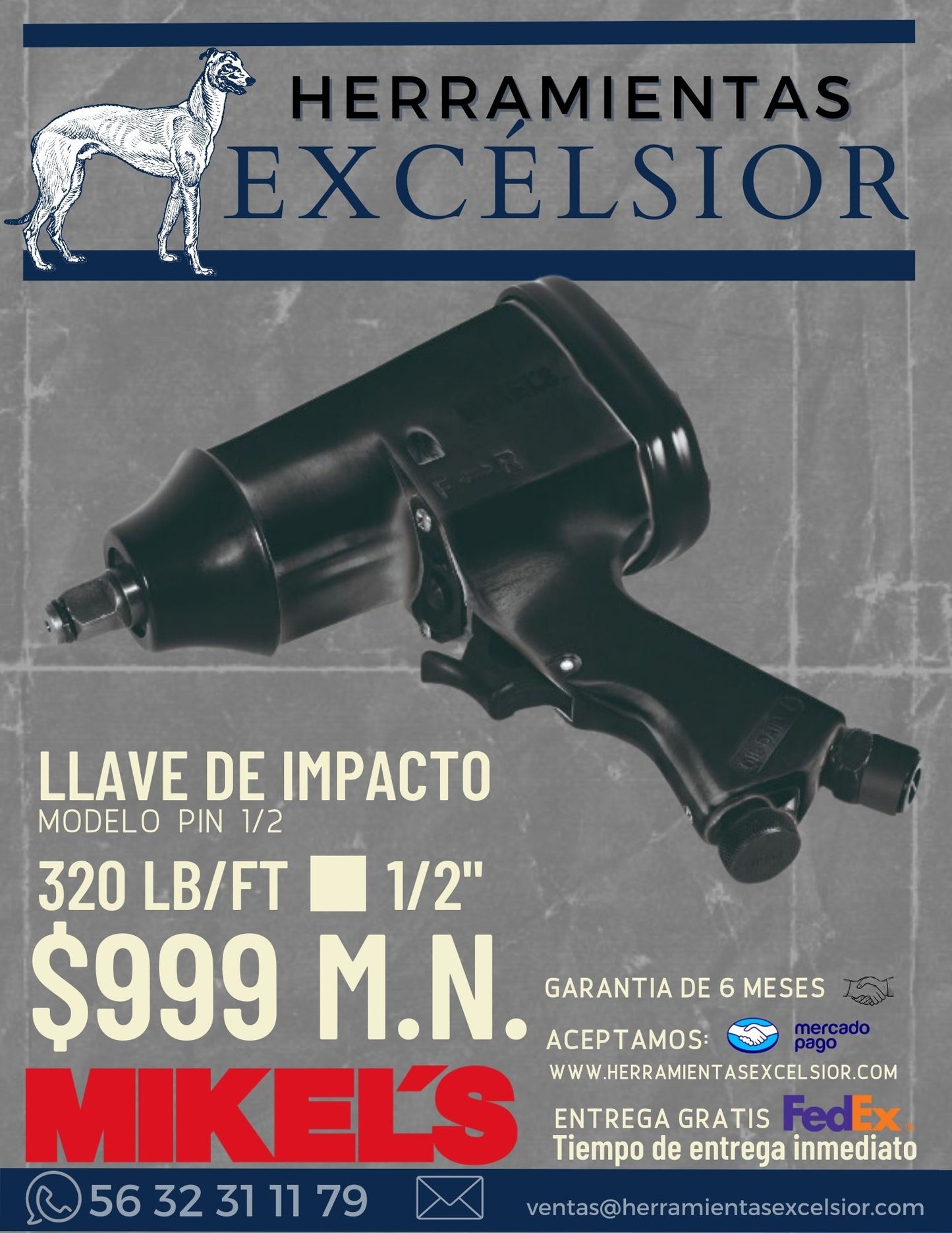 Llave de impacto de 1/2" MIKELS