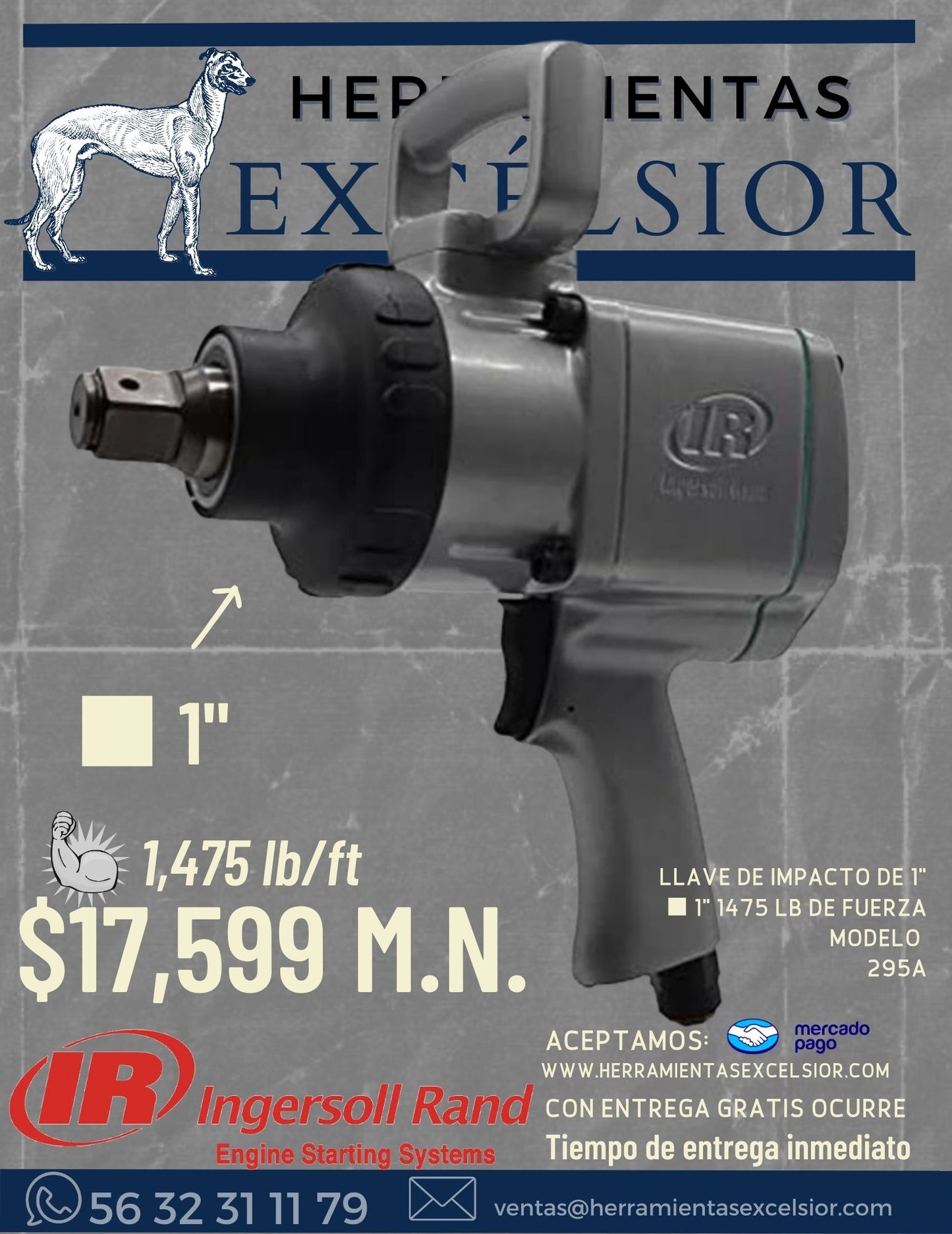 Llave de impacto de 1" INGERSOLL RAND 295A