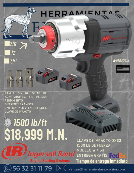 Llave de impacto de 1/2" inalambrica INGERSOLL RAND. DSX2