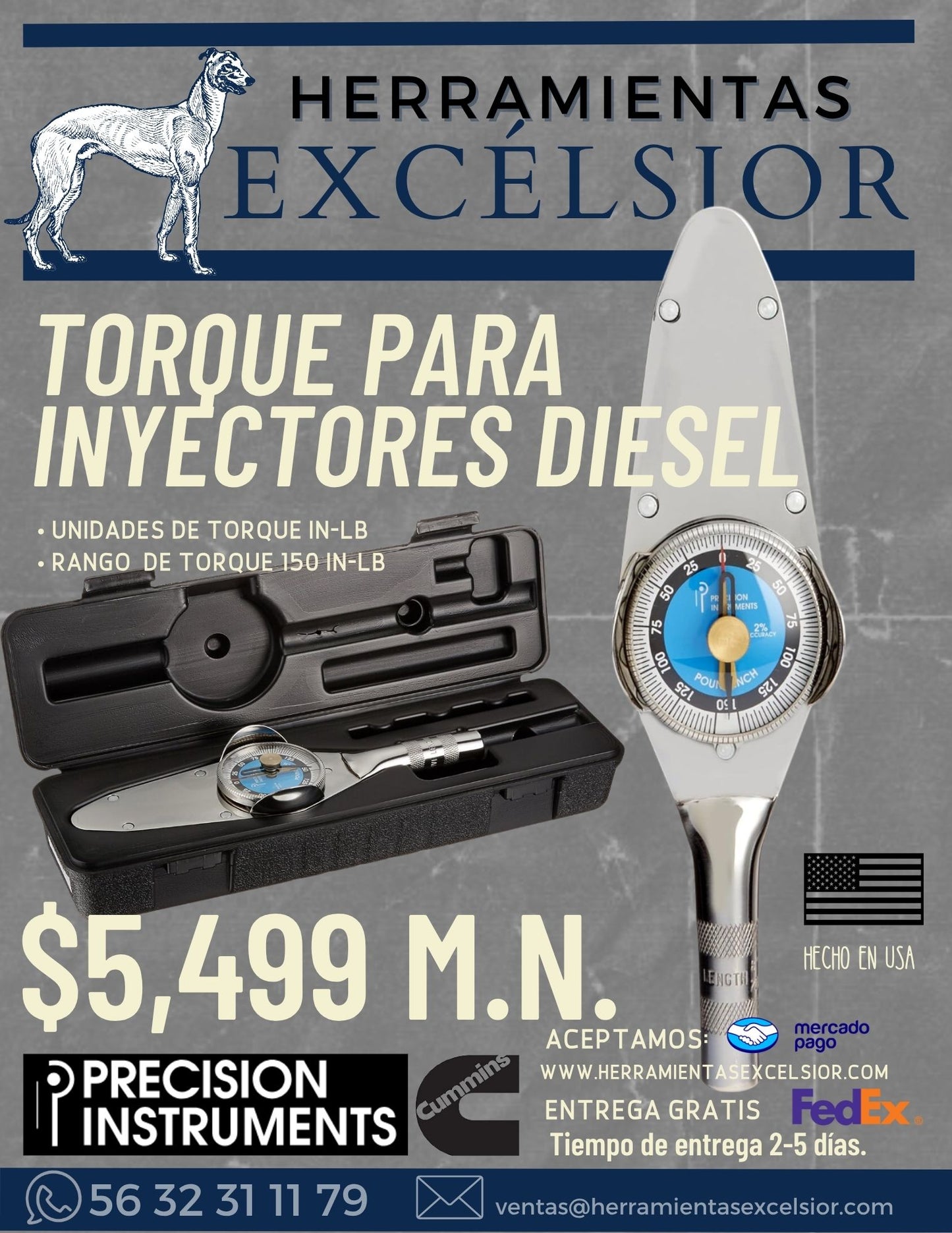 Torque de caratula para inyectores diesel