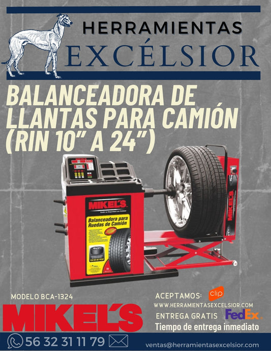 Balanceadora de llantas para camión (rin 10” a 24”)
