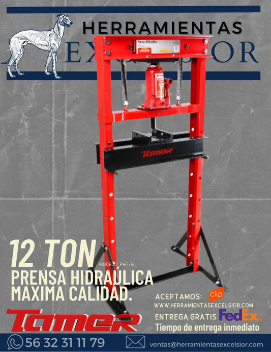 Prensa hidráulica con gato hidráulico 12 t TAMER
