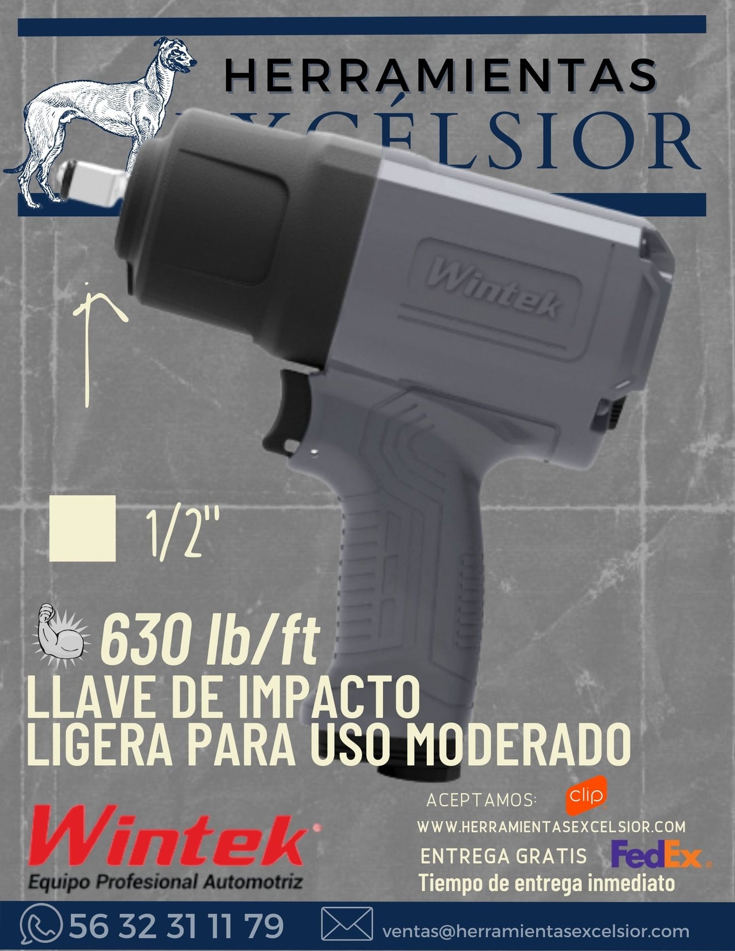 Llave de impacto 1/2" WINTEK AT800
