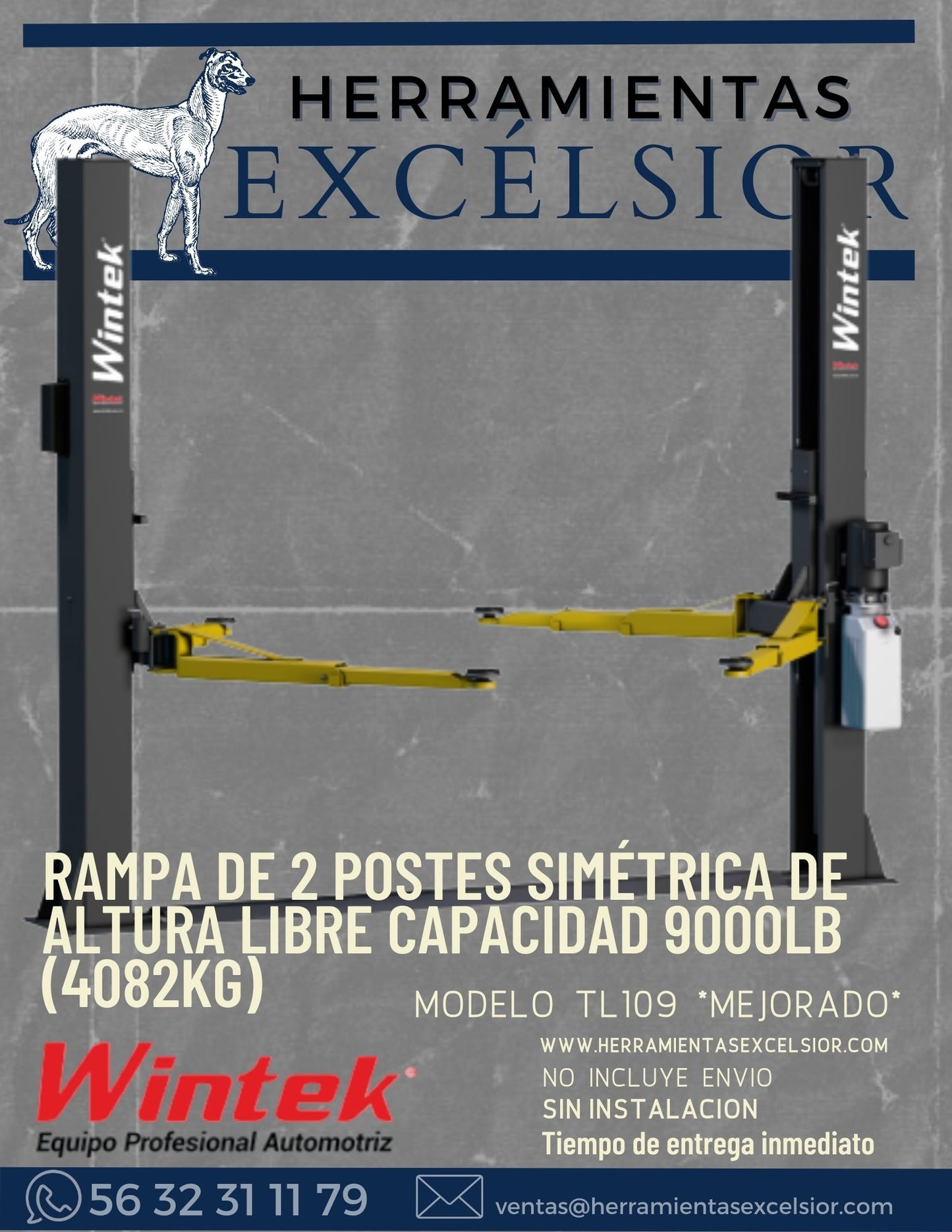 Rampa dos postes 9000 lbs altura libre WINTEK TS109
