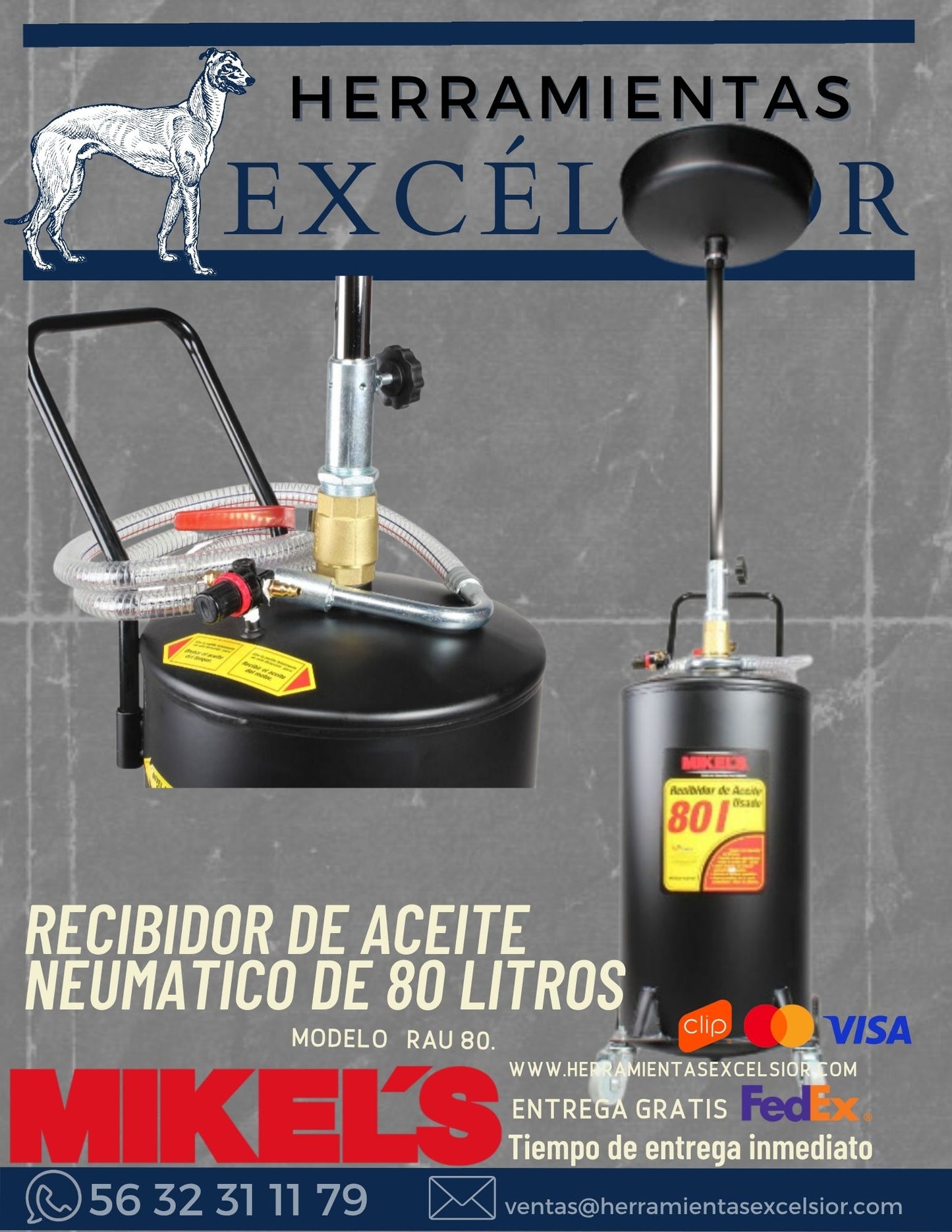 Recepto de aceite MIKELS 80 litros neumatico