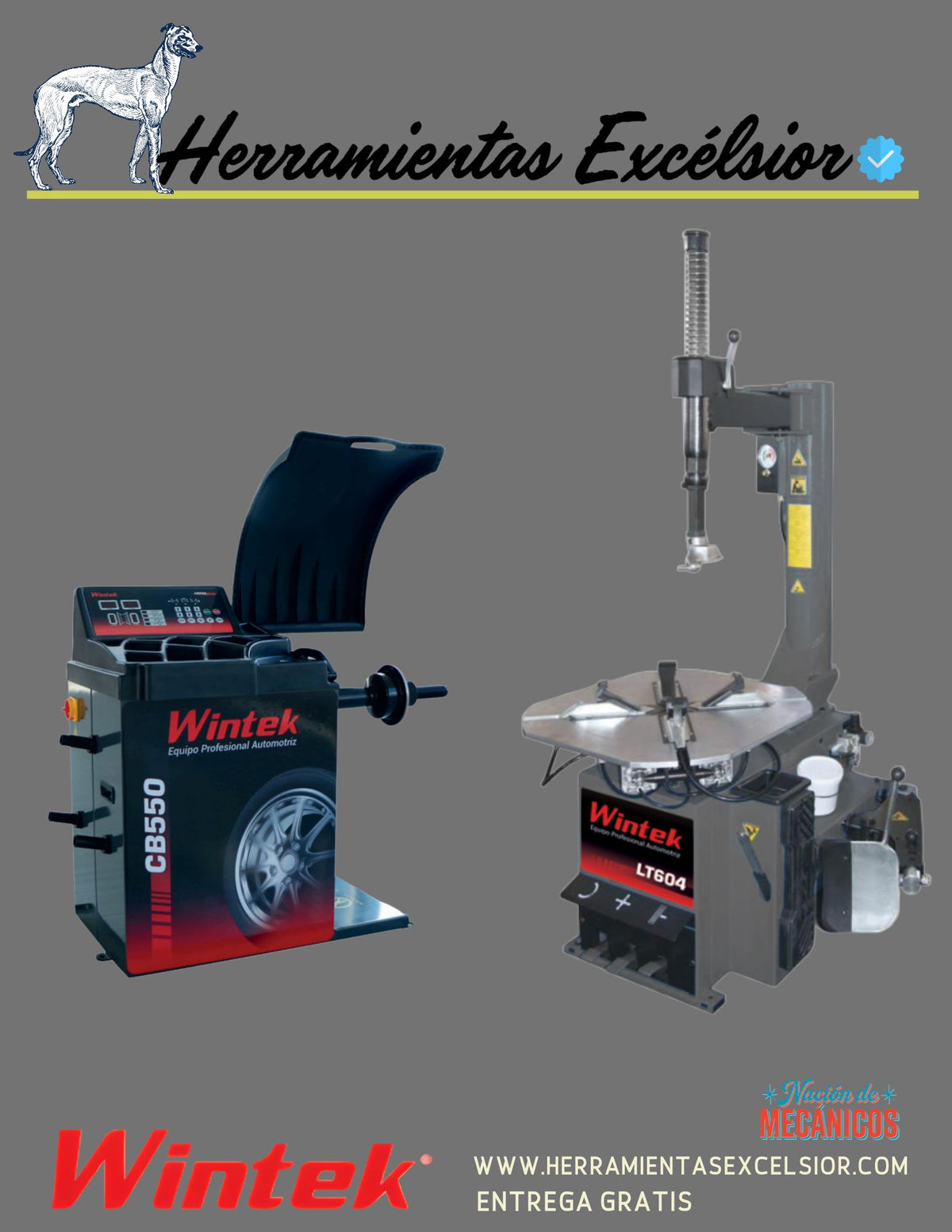 Combo balanceadora  CB550 y desmontador CT550 WINTEK TB160