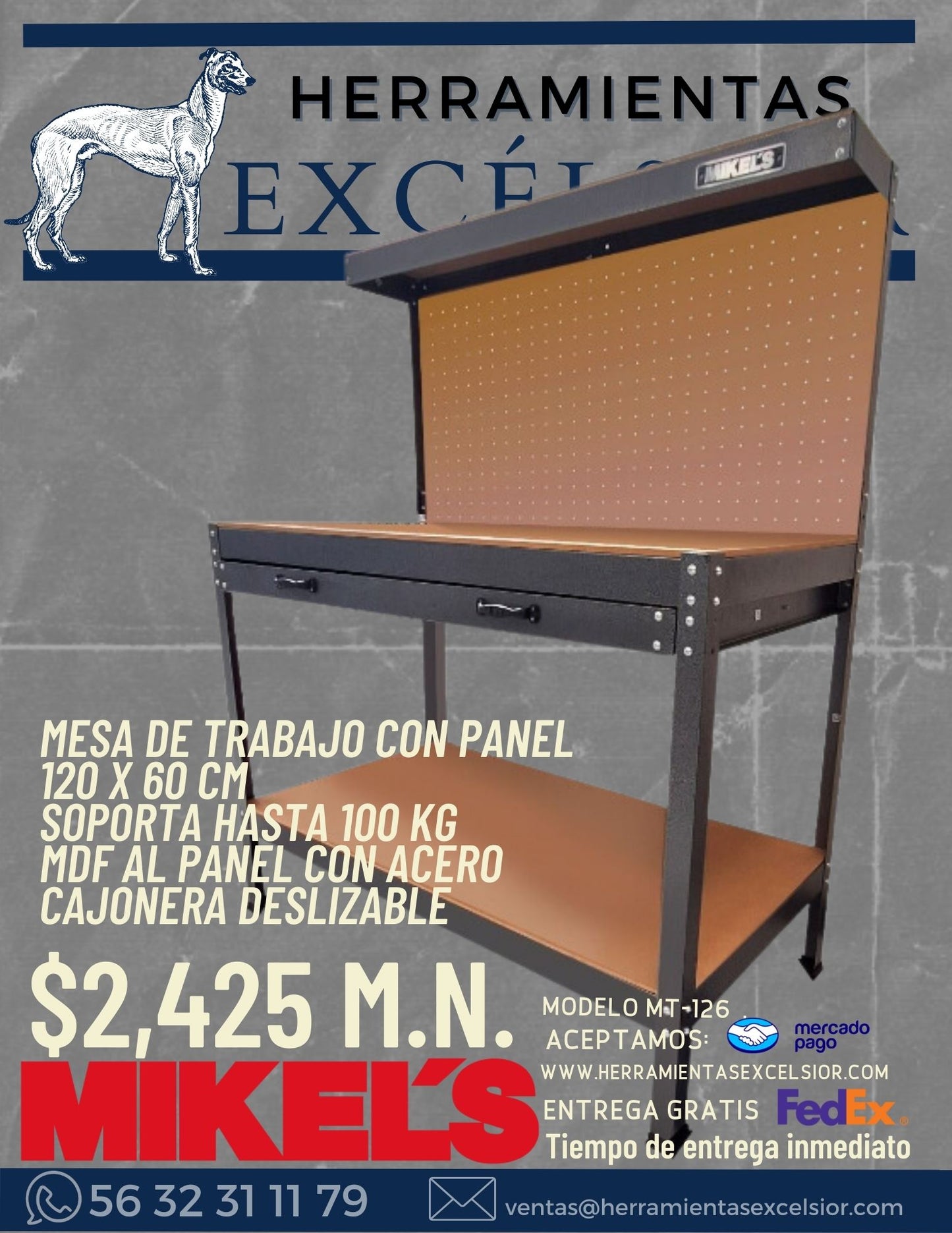 Mesa de trabajo para taller  MIKELS