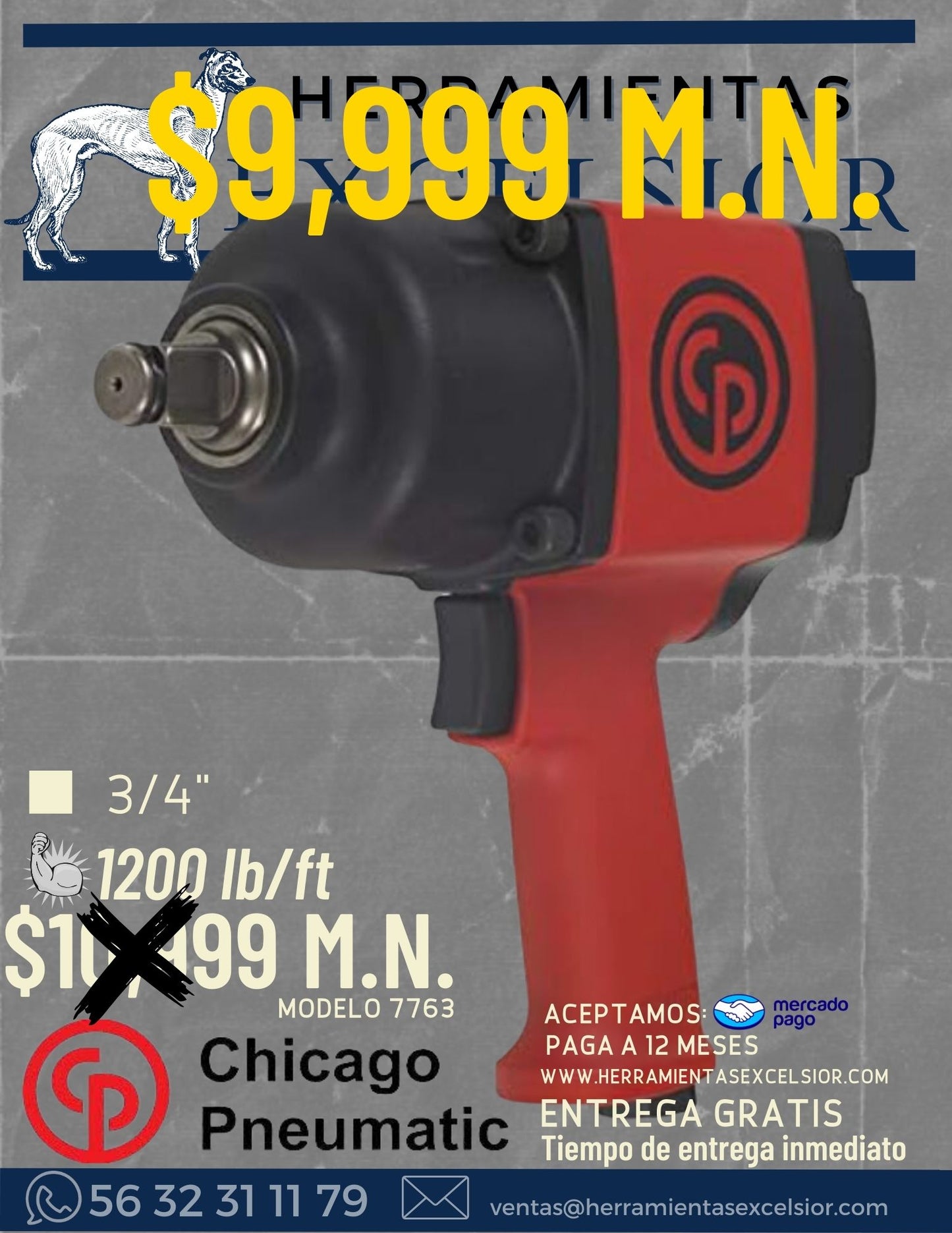 Llave de impacto 3/4" Chicago Pneumatic 7763