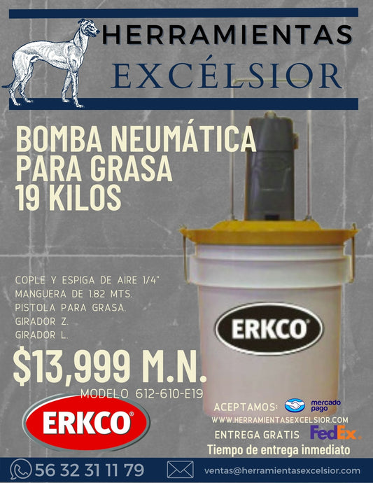 Grasera neumatica ERKCO de 19 kilos