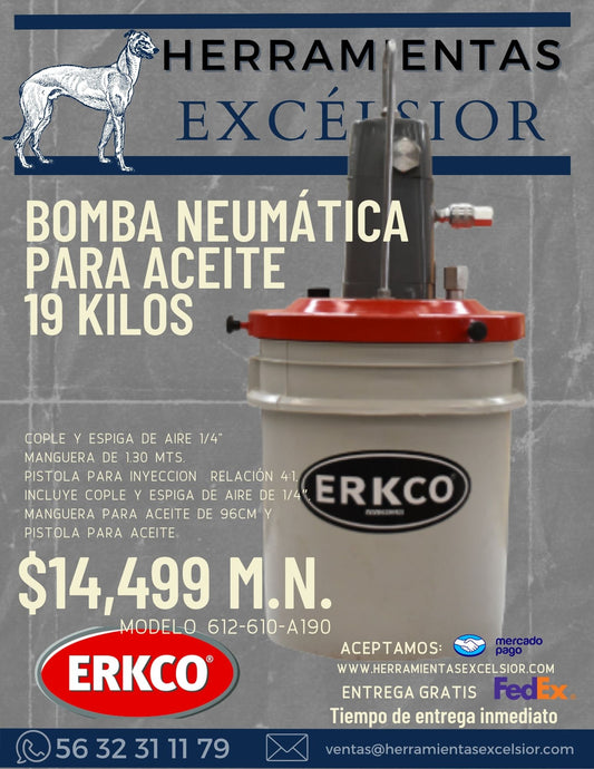 Aceitera neumatica ERKCO de 19 litros