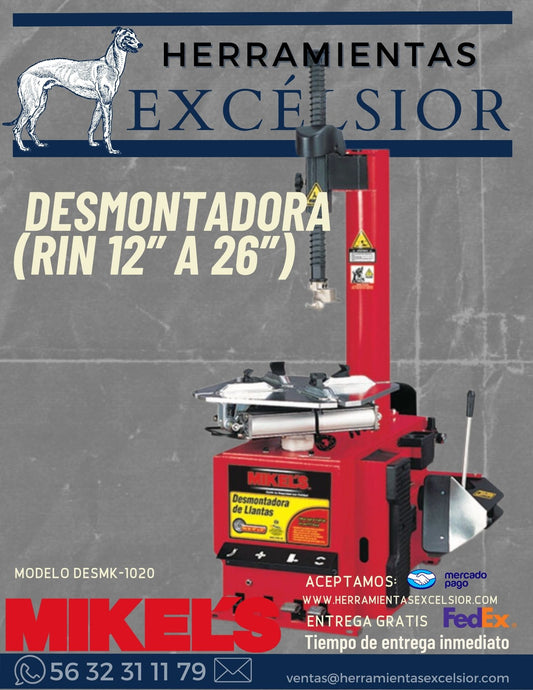 Desmontadora de llantas (12" a 26") MIKELS