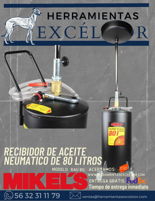 Recibidor de aceite neumatico para 80 litros