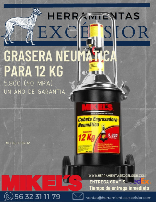Grasera neumatica para 12 kilos MIKELS