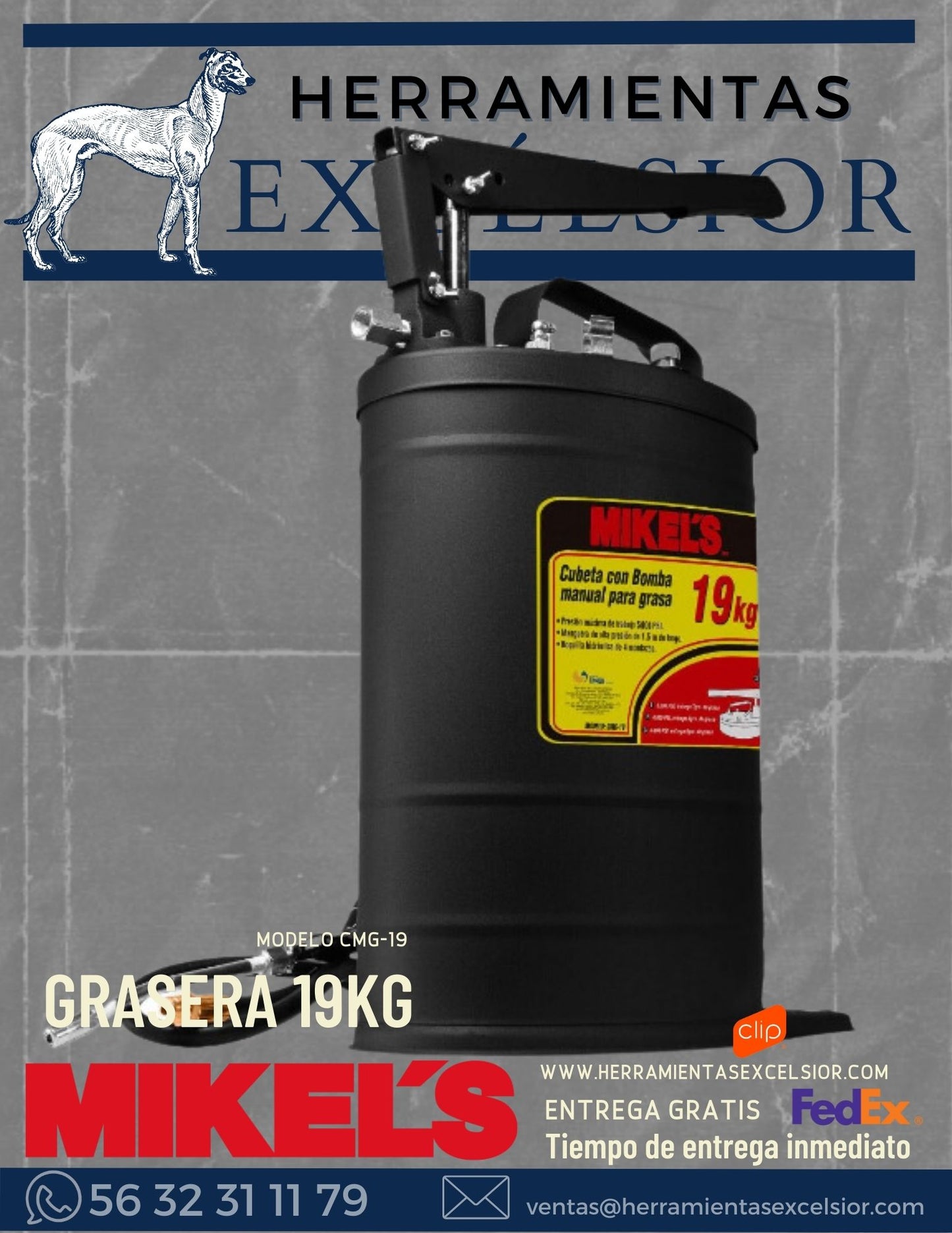 Cubeta para grasa de 19 likos MIKELS