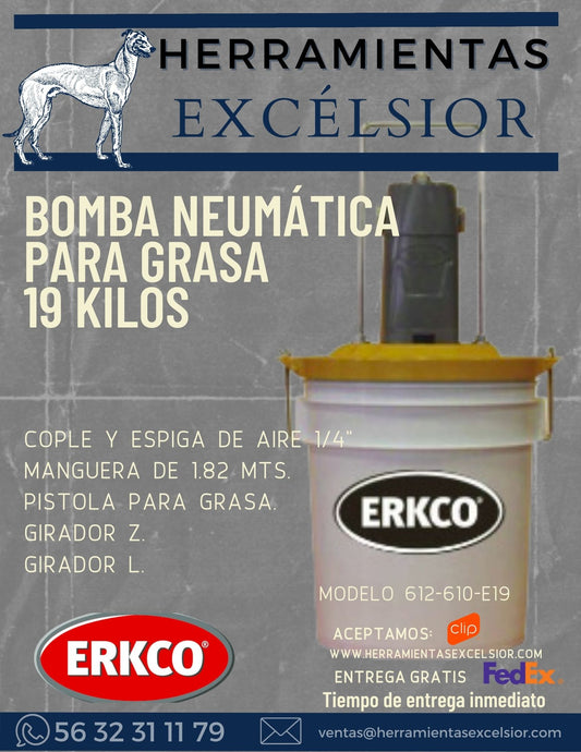 Grasera neumatica ERKCO de 19 kilos