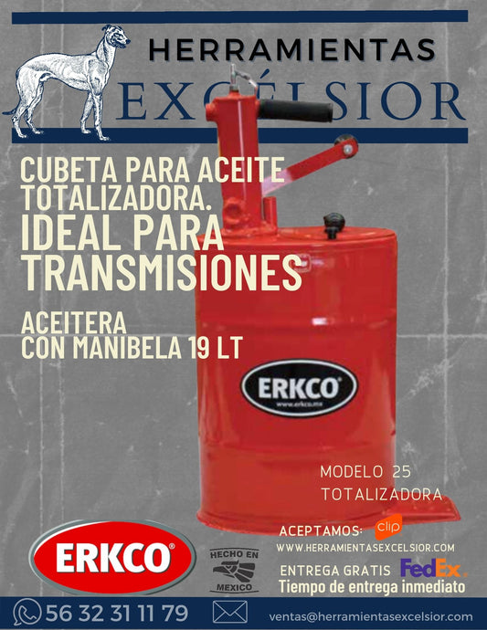 Cuebeta de 19 litros para aceite transmision ERKCO
