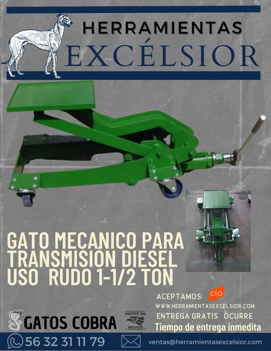 Gato mecanico para transmision diesel 1- 1/2 ton