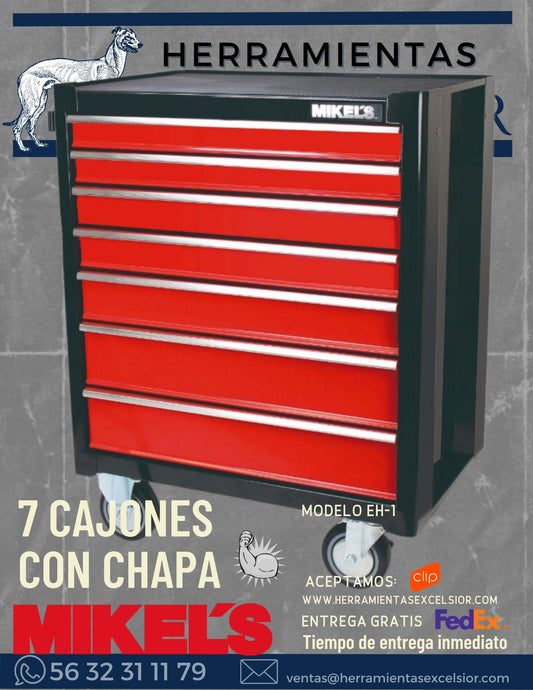 Gabinete para herramientas con 7 cajones MIKELS
