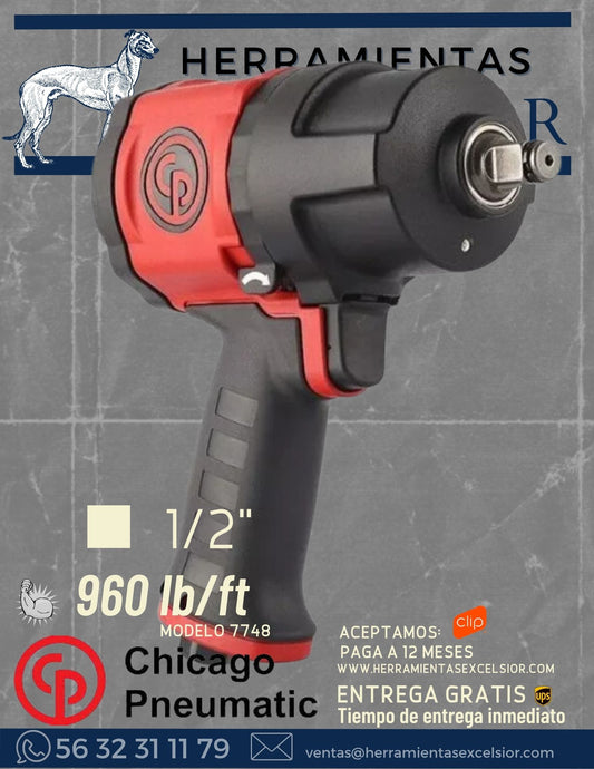 Llave de impacto 1/2" Chicago Pneumatic 7748 960 lb/ft