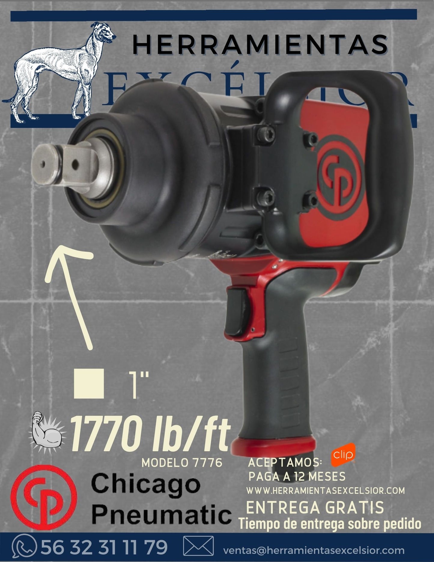 Llave de impacto de 1" CHICAGO PNEUMATIC CP7776