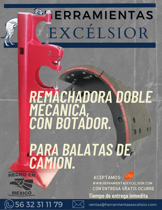 Remachadora y botadora manual doble
