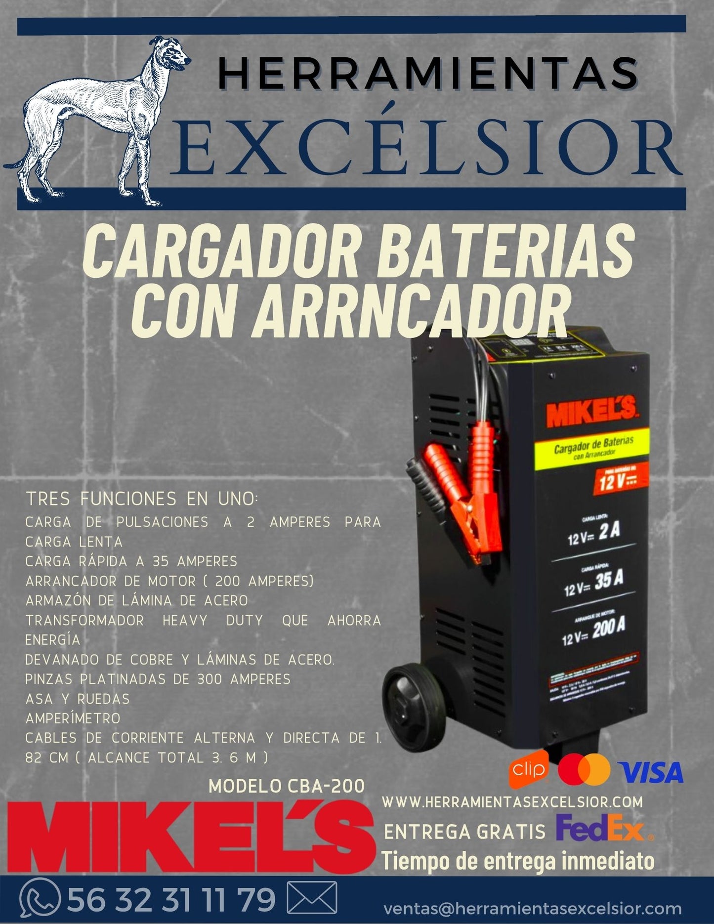 Cargador y arrancador para autos MIKELS