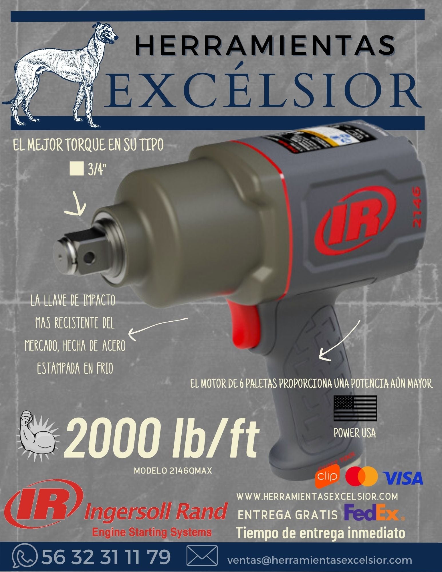 Llave de impacto 3/4" Ingersoll Rand 2146Q1MAX