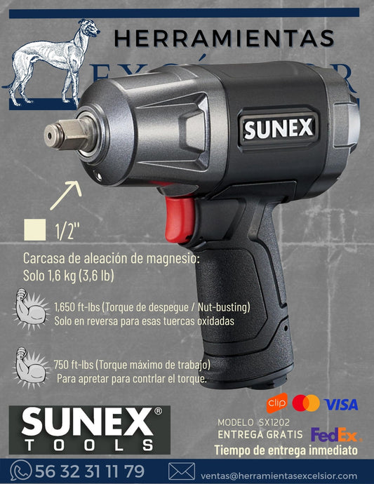 Llave de impacto SUNEX Magnesio 1/2"