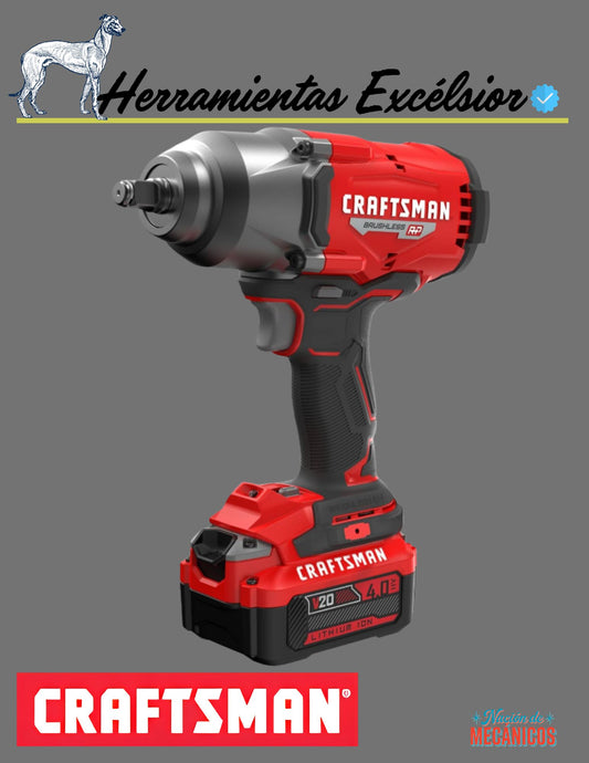 Llave de impacto CRAFTSMAN 1/2" Inalambrica de baterias 20v 700 lb/ft