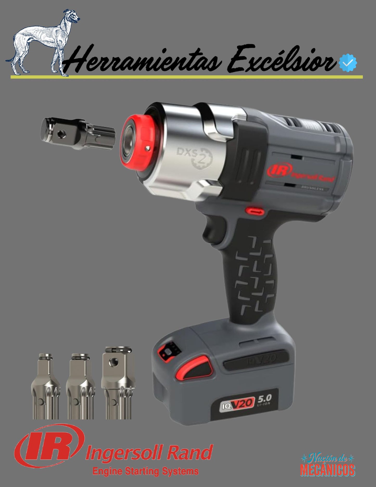 Llave de impacto de 1/2" inalambrica INGERSOLL RAND. DSX2