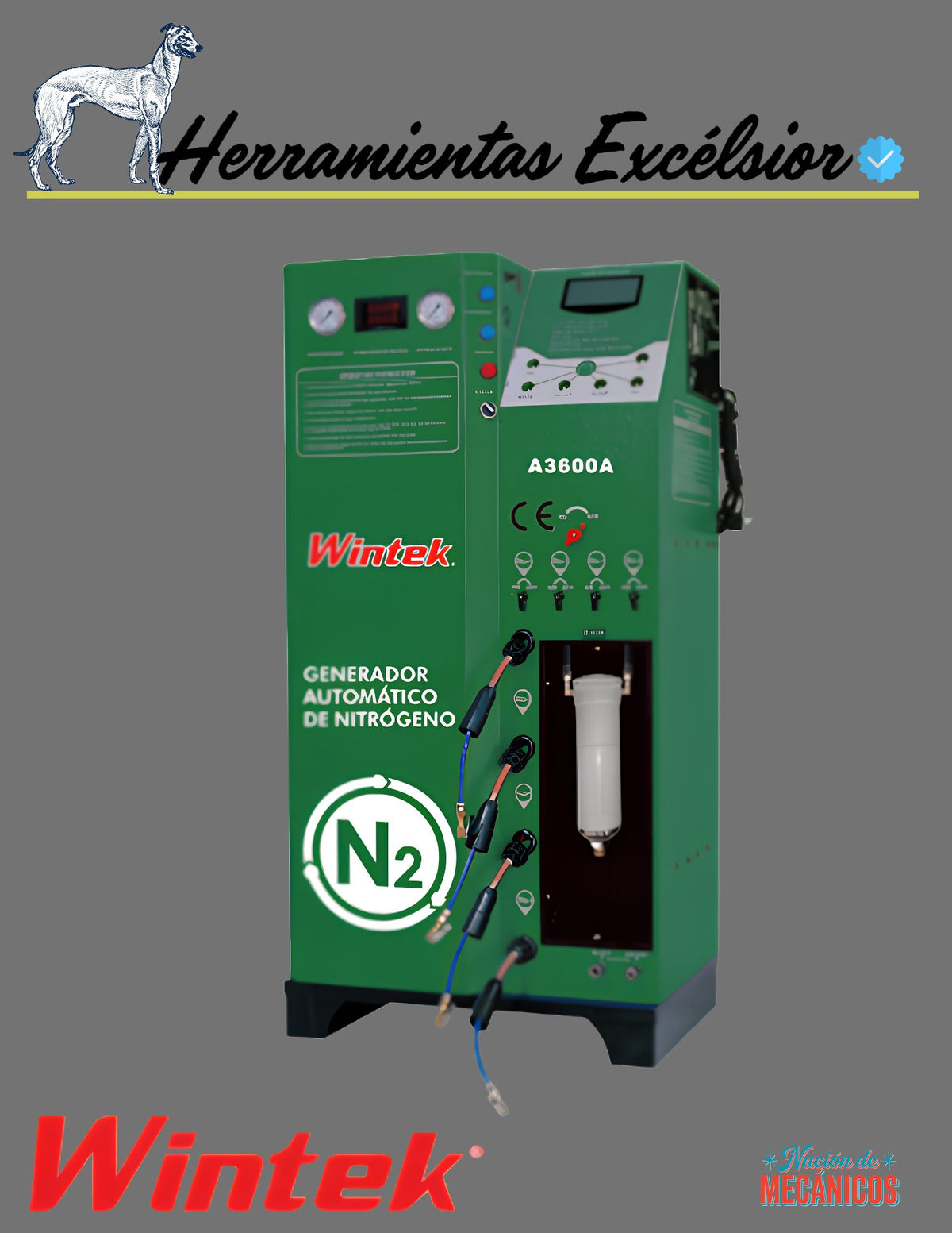 Generador automatico de nitrogeno por ciclos 4 mangueras WINTEK A3600A