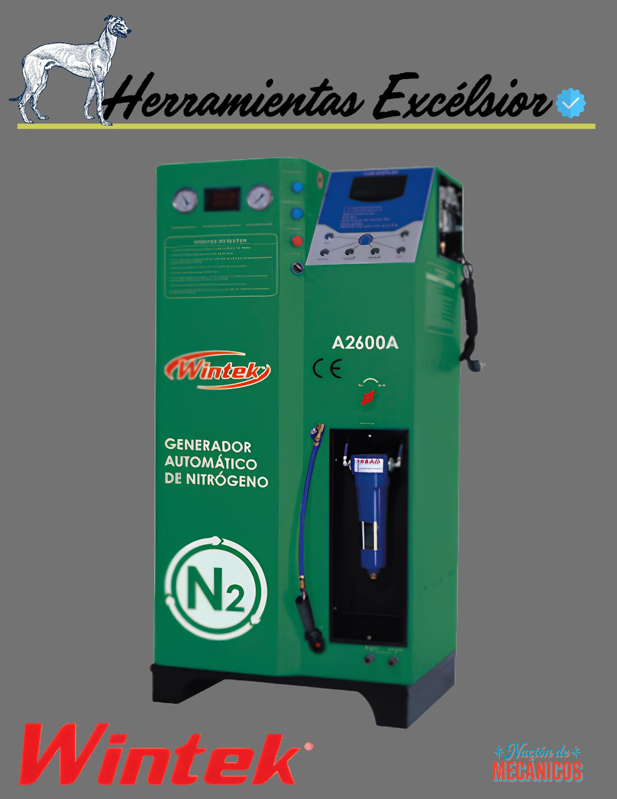 Generador automatico de nitrogeno por ciclos a 220V WINTEK A2600