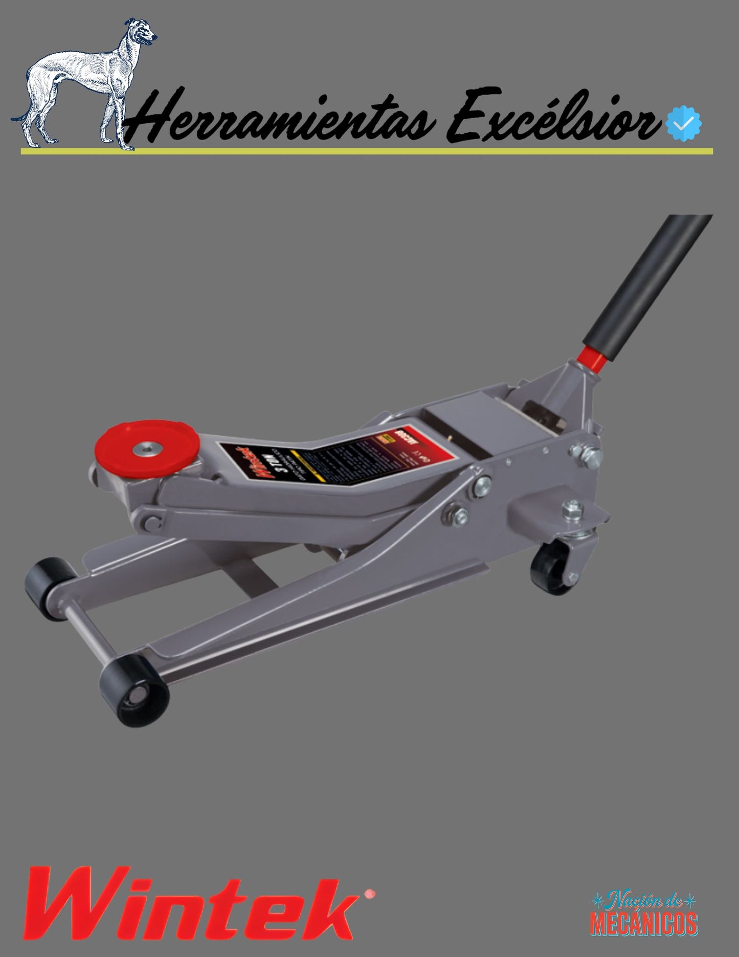 Gato de patin 3 ton bajo perfil levante rapido WINTEK JEC306