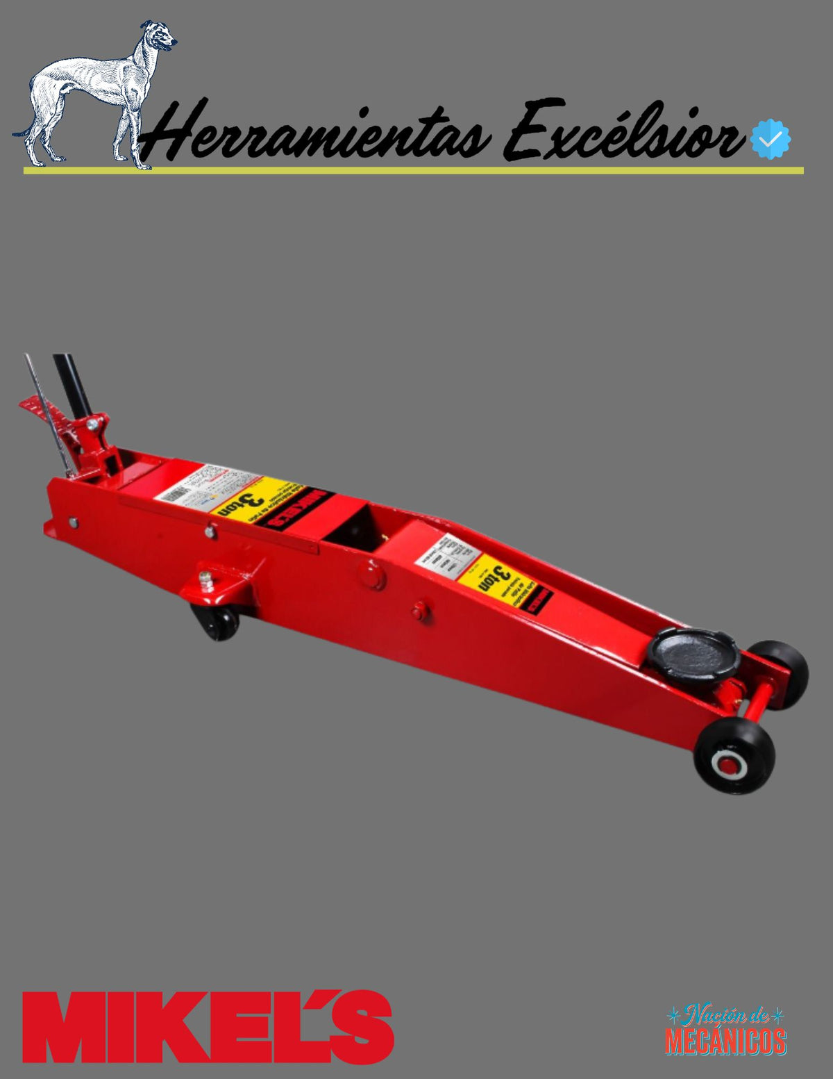 Gato hidráulico de patín Trabajo Pesado Brazo Extra Largo (3 ton)MIKELS G-483