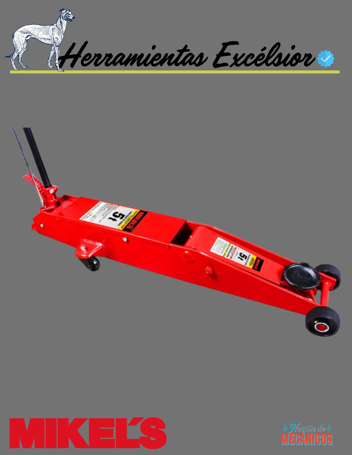 Gato hidráulico de patín Trabajo Pesado Brazo Extra Largo (5 ton)MIKELS G-485
