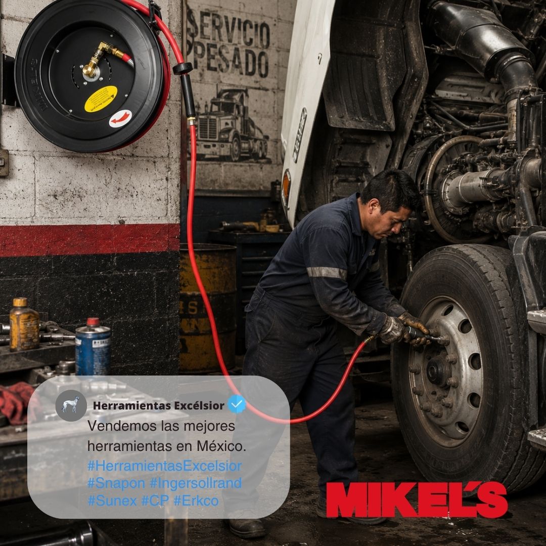 Carrete retractil para aire MIKELS 1/2" X 15 metros. CAM-1