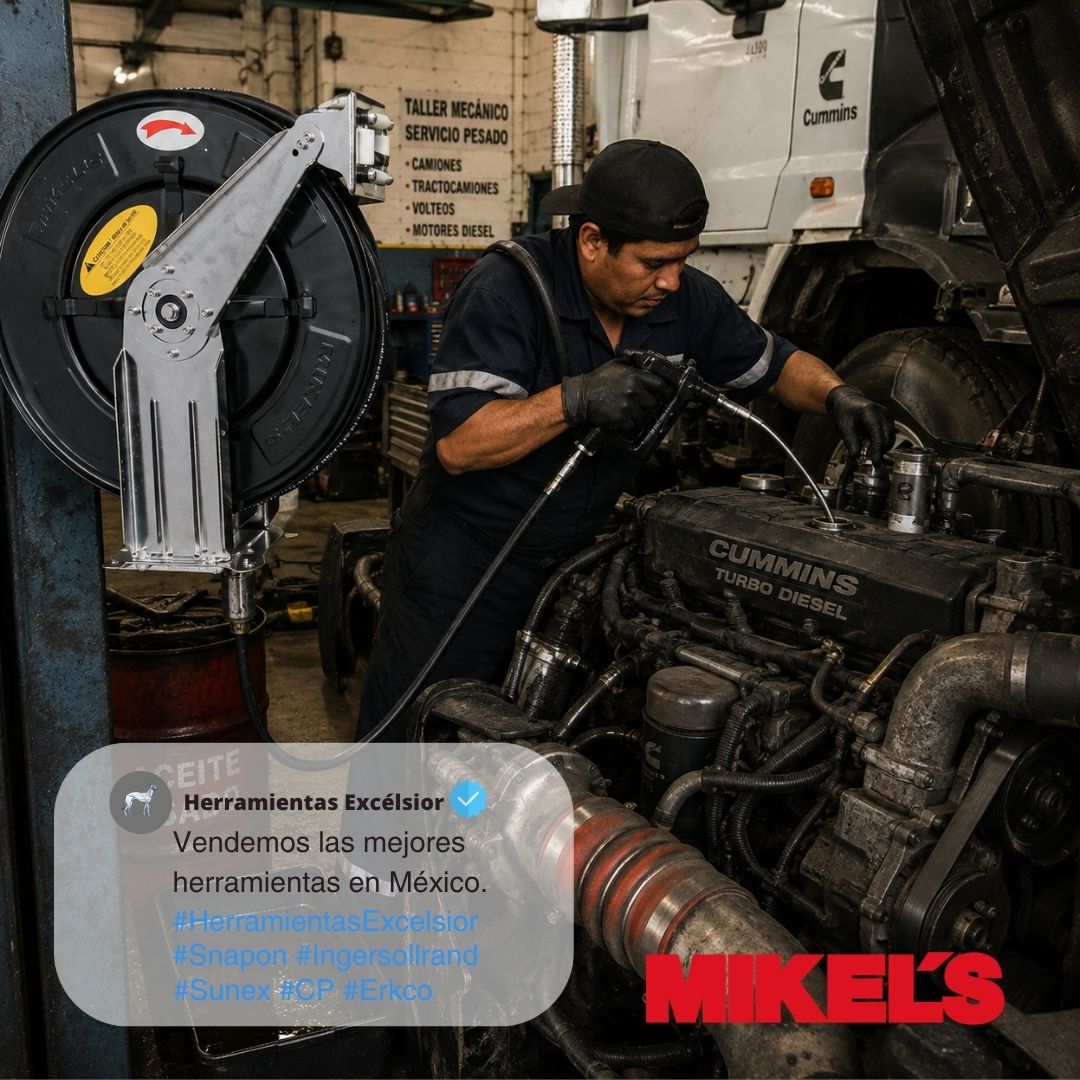 Carrete retractil para aceite MIKELS 1/2" X 12 metros. CMA-1/2
