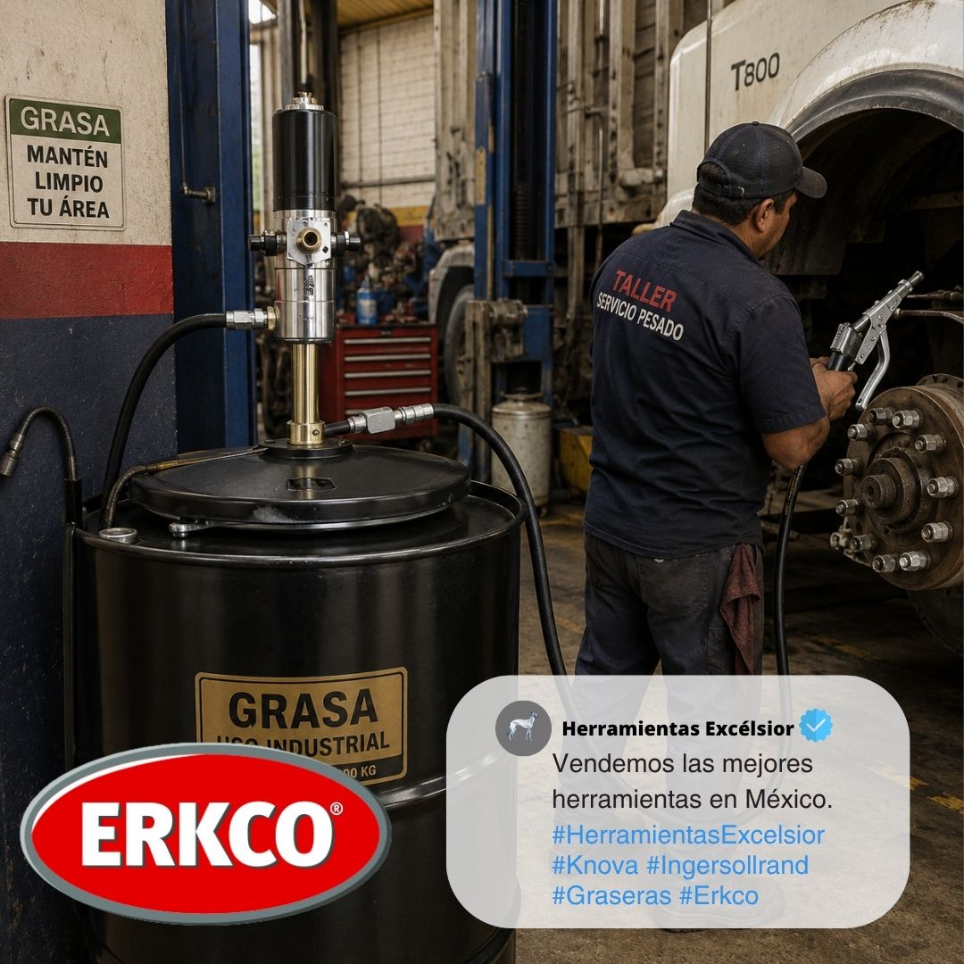 Kit de Bomba Neumática Para Grasa de Pie Largo 200Kg ERKCO